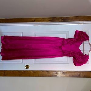 Hot pink formal prom dress
